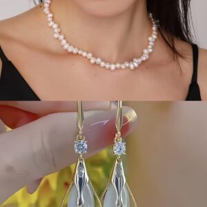 কানের দুল  এবং পার্ল নেকলেস সেট